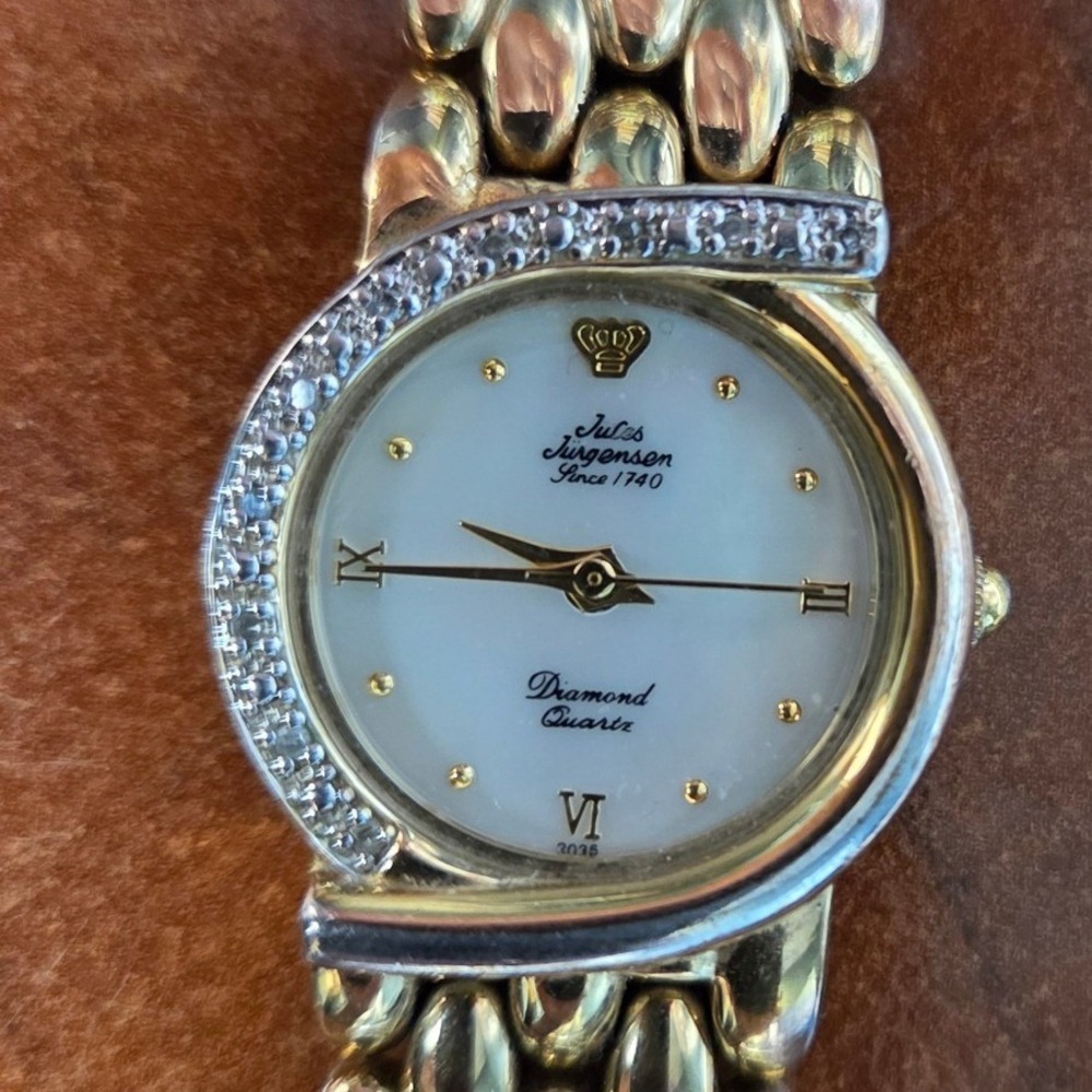 Jules Jurgensen Diamond Quartz Womens Watch Gold 7769